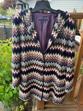 Vintage Carte by Mario Chevron Zig Zag Knit Coat Jacket